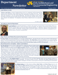 Department  Newsletter Summer 2014