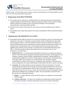 Documentation Requirements for Learning Disabilities