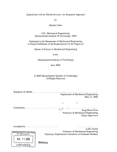 Hybrid Fuel  Cell  for Mobile  Devices: ... Munhee  Sohn S.B.,  Mechanical  Engineering by