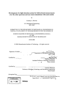 Development  of a  light detection  system ... over  the solar spectrum and sun  course simulations ...
