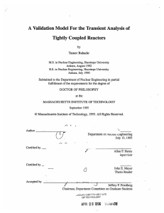 A Validation Model For the Transient Analysis of Tightly Coupled Reactors by