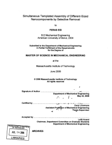 Simultaneous  Templated Assembly of Different-Sized by EID B.E  Mechanical  Engineering