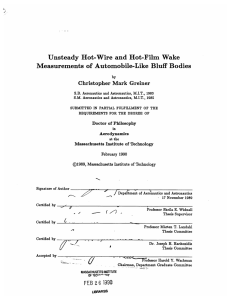 Unsteady  Hot-Wire  and Hot-Film  Wake /