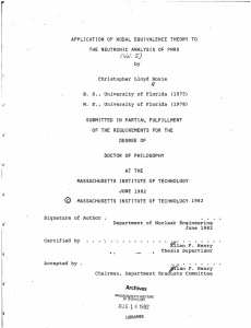 APPLICATION  OF  NODAL  EQUIVALENCE  THEORY ... THE  NEUTRONIC  ANALYSIS  OF  PWRS by
