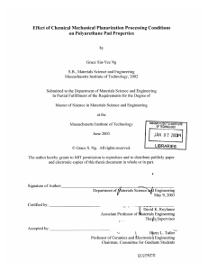 Effect  of Chemical  Mechanical  Planarization Processing ... on  Polyurethane  Pad Properties