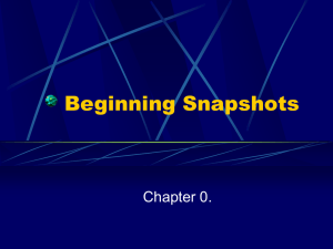 Beginning Snapshots Chapter 0.