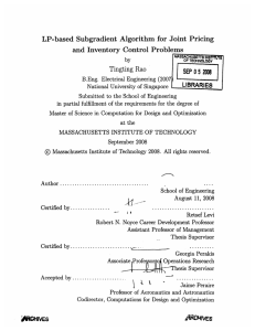 LP-based  Subgradient  Algorithm  for  Joint ... and  Inventory  Control Problems SEP  0 5 2008