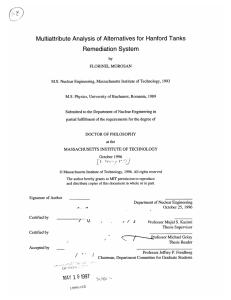 Multiattribute Analysis of Alternatives for Hanford  Tanks Remediation  System