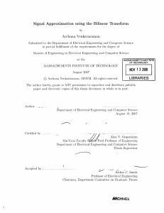 Signal  Approximation  using  the  Bilinear ... Archana  Venkataraman