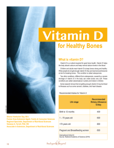 Vitamin D for Healthy Bones What is vitamin D?