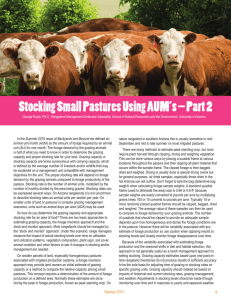 Stocking Small Pastures Using AUM’s – Part 2