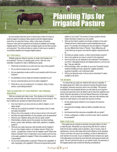 Planning Tips for Irrigated Pasture