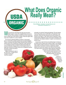 What Does Organic Really Mean? W