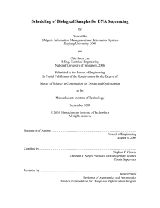 Scheduling of Biological Samples for DNA Sequencing