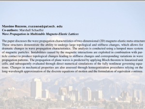 Co-authors: Marshall Schaeffer Wave Propagation in Multistable Magneto-Elastic Lattices