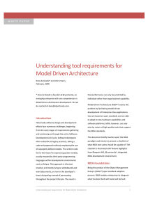 Understanding tool requirements for Model Driven Architecture
