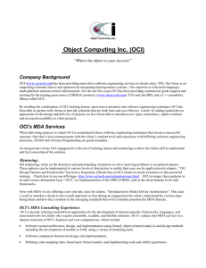 Object Computing Inc. (OCI) Company Background “Where the object is your success!”