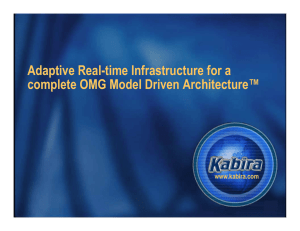 Adaptive Real-time Infrastructure for a complete OMG Model Driven Architecture™ www.kabira.com