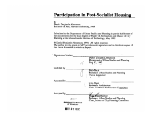 Participation in Post-Socialist  Housing