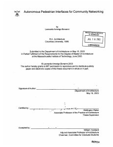 Autonomous  Pedestrian  Interfaces for Community  Networking 6 2003 LIBRARIES