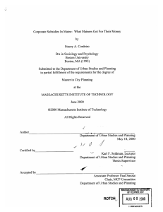 Corporate  Subsidies  In Maine:  What Mainers ... A. BA in Sociology  and Psychology Boston University