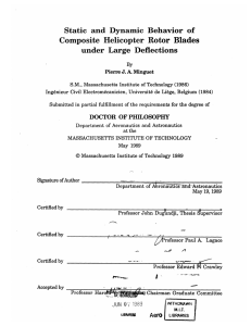 and  Dynamic  Behavior Static of Composite Helicopter  Rotor  Blades