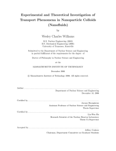 Experimental and Theoretical Investigation of Transport Phenomena in Nanoparticle Colloids (Nanofluids)