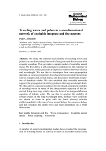 Traveling waves and pulses in a one-dimensional 5re neurons 4