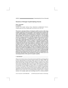 Dynamics of Strongly Coupled Spiking Neurons Paul C. Bressloff S. Coombes