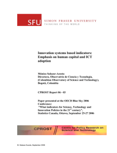 Innovation systems based indicators: Emphasis on human capital and ICT adoption