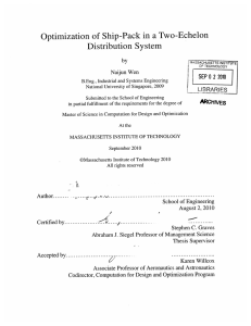 Optimization  of  Ship-Pack in a Two-Echelon Distribution System ARCHivES