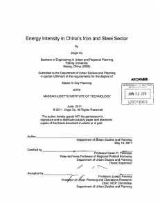 Energy  Intensity in China's  Iron  and ...