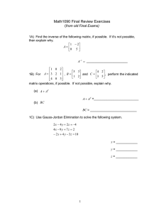 Math1090 Final Review Exercises ( from old Final Exams)
