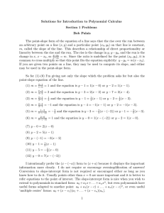 Solutions for Introduction to Polynomial Calculus Section 1 Problems Bob Palais