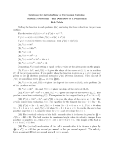 Solutions for Introduction to Polynomial Calculus Bob Palais