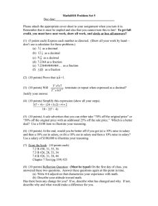 Math4010 Problem Set 5 Due date:______________________________________