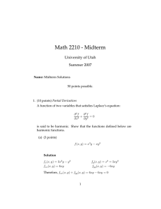 Math 2210 - Midterm University of Utah Summer 2007