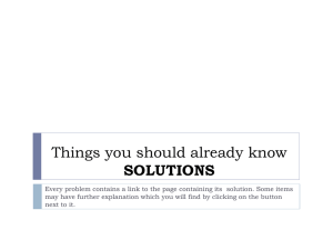 Things you should already know SOLUTIONS