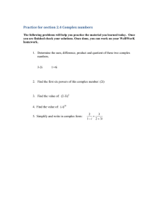 Practice for section 2.4 Complex numbers