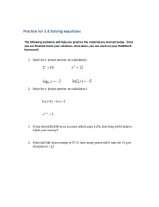 Practice for 3.4 Solving equations