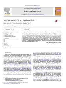 Journal of Econometrics Testing stationarity of functional time series Lajos Horváth ,