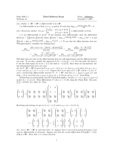 § 1. Math 3220 Third Midterm Exam Name: