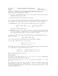 Math 3220 § 2. Sample Problems for Third Midterm Name: Treibergs