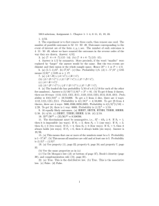 5010 solutions, Assignment 1. Chapter 1: 1–4, 6–11, 15, 19,... 1. 4/52.