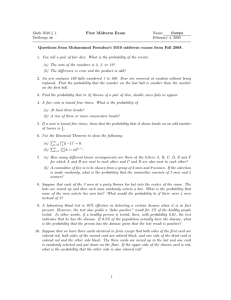 Math 5010 § 1. First Midterm Exam Name: Sample