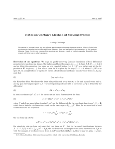 Notes on Cartan’s Method of Moving Frames − § − σιι
