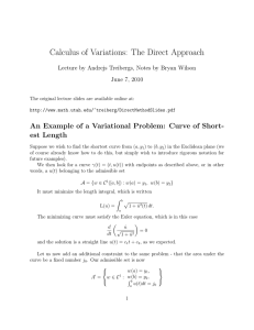 Calculus of Variations: The Direct Approach June 7, 2010