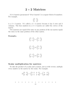 ⇥ 2 Matrices 2