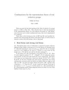 Combinatorics for the representation theory of real reductive groups Fokko du Cloux