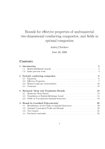 Bounds for eective properties of multimaterial optimal composites